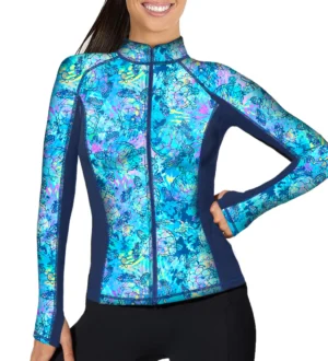 Women's Spacefish Full Zip Rash Guard